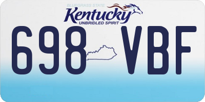 KY license plate 698VBF