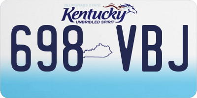 KY license plate 698VBJ