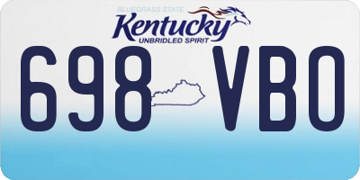 KY license plate 698VBO