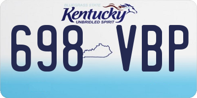 KY license plate 698VBP