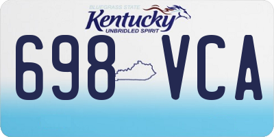 KY license plate 698VCA