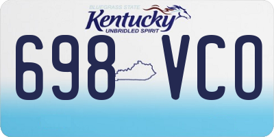 KY license plate 698VCO