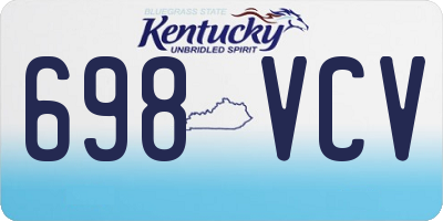 KY license plate 698VCV