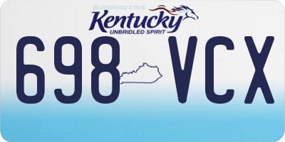 KY license plate 698VCX