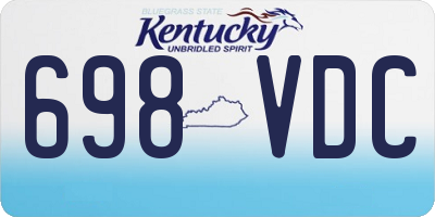 KY license plate 698VDC