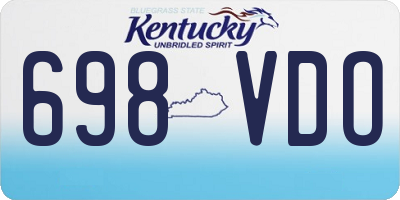 KY license plate 698VDO