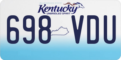 KY license plate 698VDU