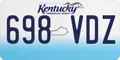 KY license plate 698VDZ