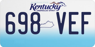 KY license plate 698VEF
