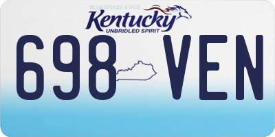 KY license plate 698VEN