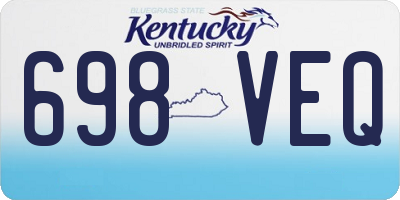 KY license plate 698VEQ