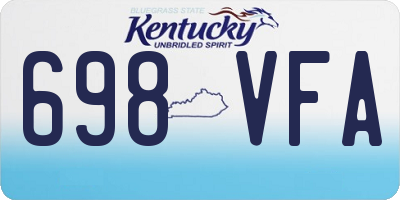 KY license plate 698VFA