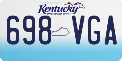 KY license plate 698VGA
