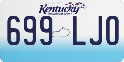 KY license plate 699LJO