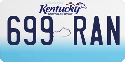 KY license plate 699RAN