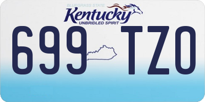 KY license plate 699TZO