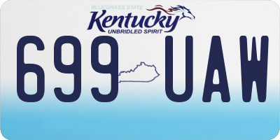 KY license plate 699UAW