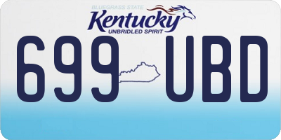 KY license plate 699UBD