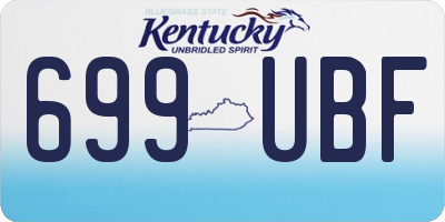 KY license plate 699UBF
