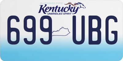 KY license plate 699UBG