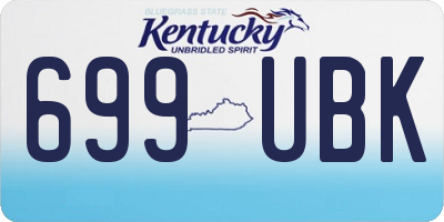 KY license plate 699UBK