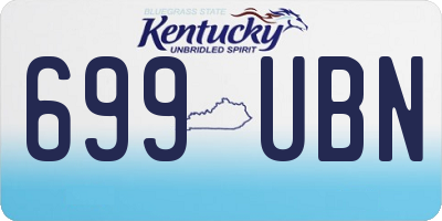KY license plate 699UBN