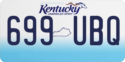KY license plate 699UBQ