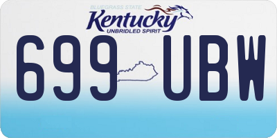 KY license plate 699UBW