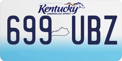 KY license plate 699UBZ