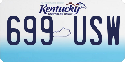 KY license plate 699USW