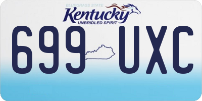 KY license plate 699UXC