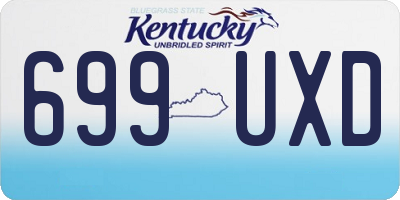 KY license plate 699UXD