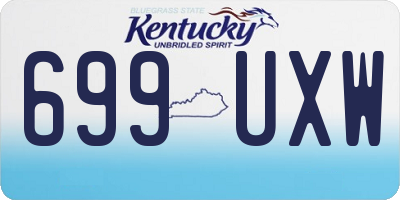 KY license plate 699UXW