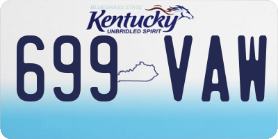 KY license plate 699VAW