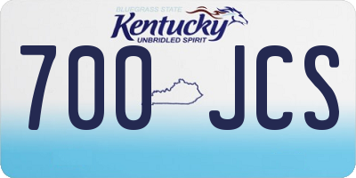 KY license plate 700JCS