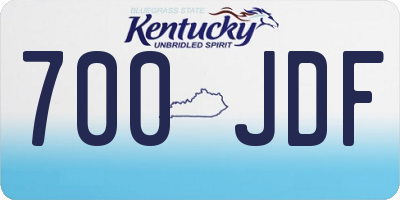 KY license plate 700JDF