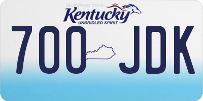 KY license plate 700JDK