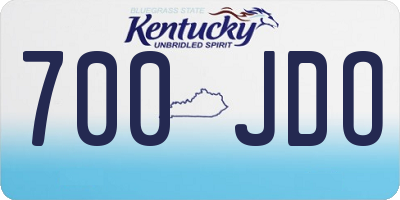 KY license plate 700JDO