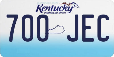KY license plate 700JEC