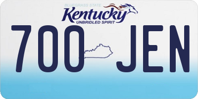 KY license plate 700JEN