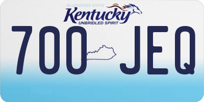 KY license plate 700JEQ