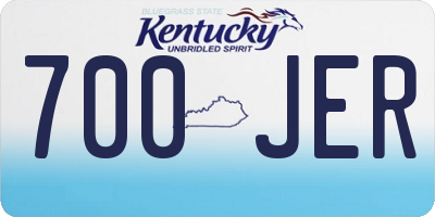 KY license plate 700JER
