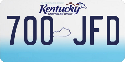 KY license plate 700JFD