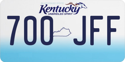 KY license plate 700JFF