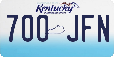 KY license plate 700JFN