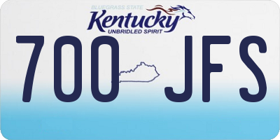 KY license plate 700JFS