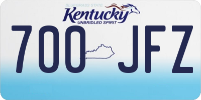 KY license plate 700JFZ