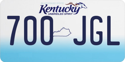 KY license plate 700JGL