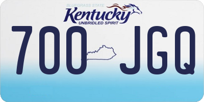 KY license plate 700JGQ