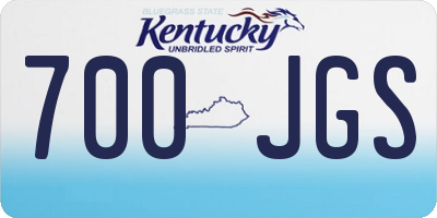 KY license plate 700JGS
